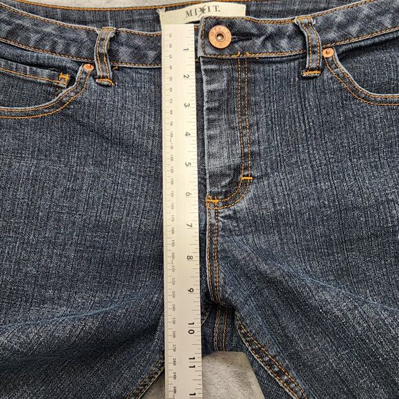 Vintage 90s Mixit Jeans Womens 16 Blue Mid Rise Crop Capri Pedal Pusher Skimmer - Picture 11 of 14